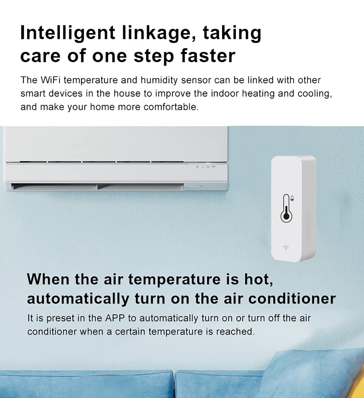 3-Pack WiFi Temperature Humidity Sensor: Wireless Temperature Humidity Monitor with App Alert, Free Data Storage Export, Smart Indoor Thermometer Hygrometer Compatible with Alexa Google Assistant