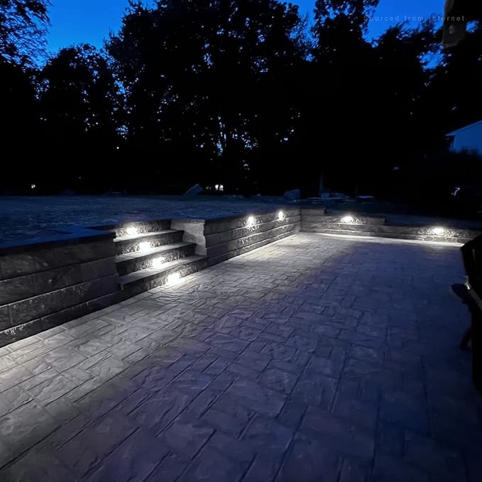 LEONLITE Premium Series 7 Inch 4.5W LED Hardscape Lighting Swivel, Retaining Wall Light, Low Voltage Landscape, 12V Outdoor Step, Hardscape Paver, 5000K Daylight, ETL, Pack of 4