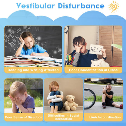 BABAMU Sensory Chair for Kids Autism Sensory Products Sit and Spin Autism Toys Spinning Chair ADHD Swivel Chair Training Body Coordination (Blue)