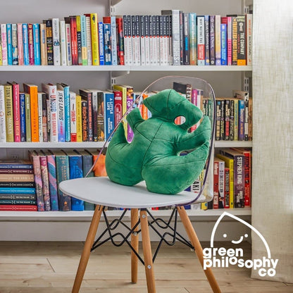 Green Philosophy Co. Monstera Leaf Pillow - Mossy Earth - Large Soft Plant-Shaped Plush Cushion for Couch, Bed, or Reading Nook - Cute & Unique Nature-Inspired Decor Super Soft & Cuddly Throw Pillow