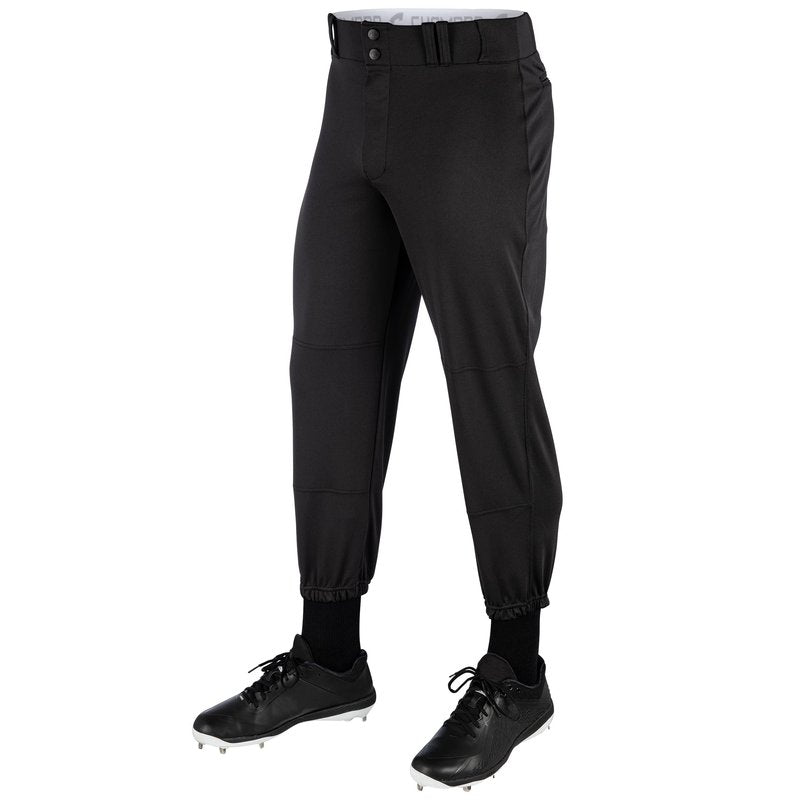 Champro Traditional Fit Triple Crown Classic Baseball Pants in Solid Color with Reinforced Sliding Areas, Black, Medium
