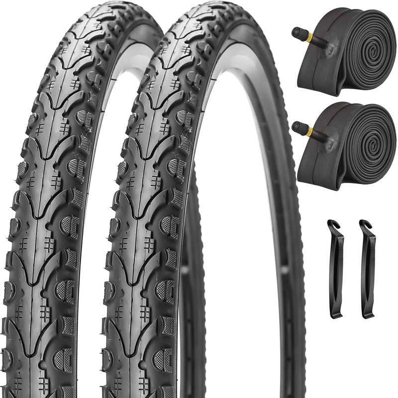 SIMEIQI Pair of 26"x1.75" Bike Tires with or Without Inner Tubes of 26“x1.75”/2.125“ Replacement Tire for Hybrid City Road Commuter Bicycles Urban