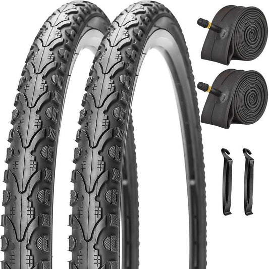 SIMEIQI Pair of 26"x1.75" Bike Tires with or Without Inner Tubes of 26“x1.75”/2.125“ Replacement Tire for Hybrid City Road Commuter Bicycles Urban