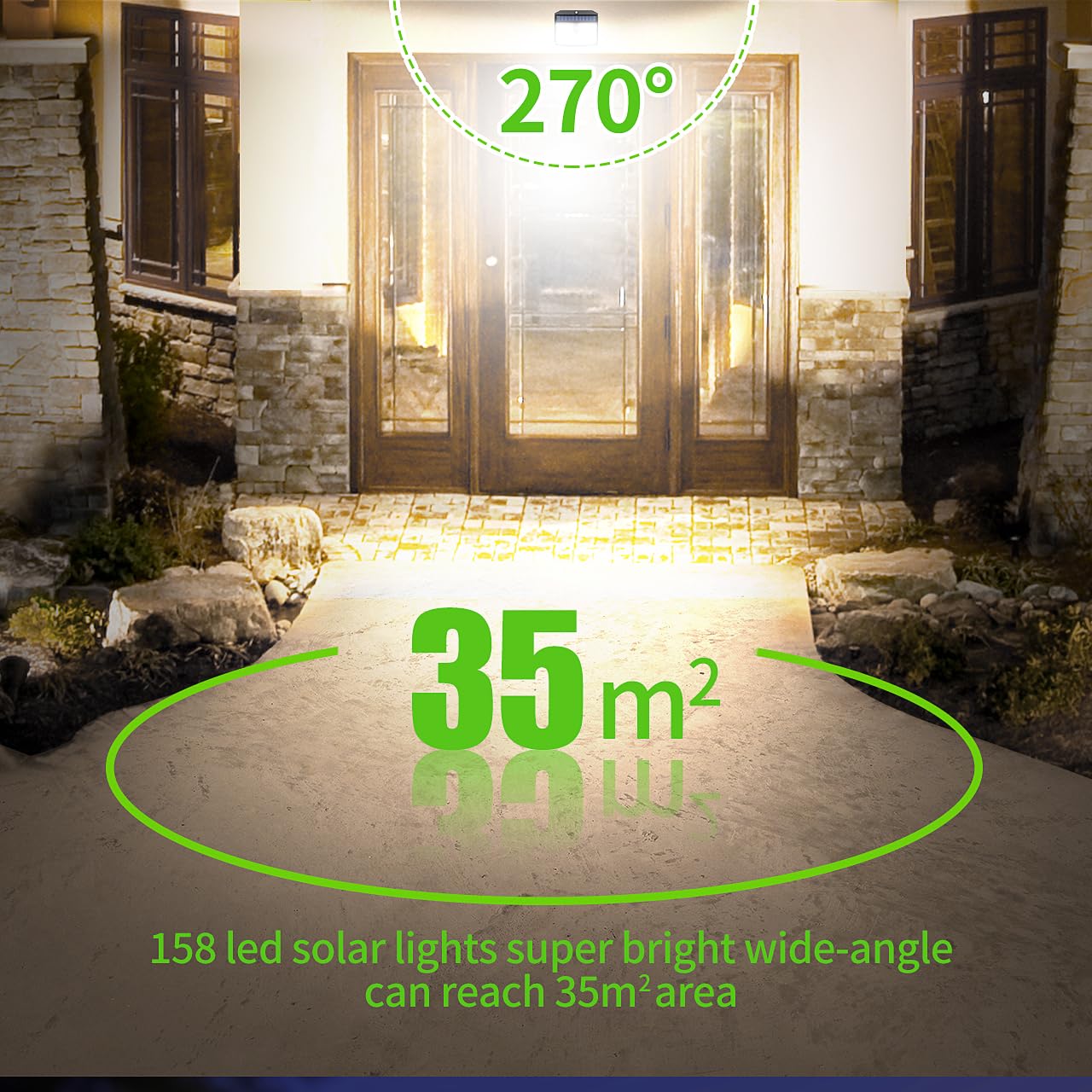 CLAONER Solar Security Lights Outdoor, Motion Sensor Light 3 Lighting Modes Solar Powered LED Lights IP65 Solar Wall Lights for Yard Garage Garden Fence Door (4 Pack)