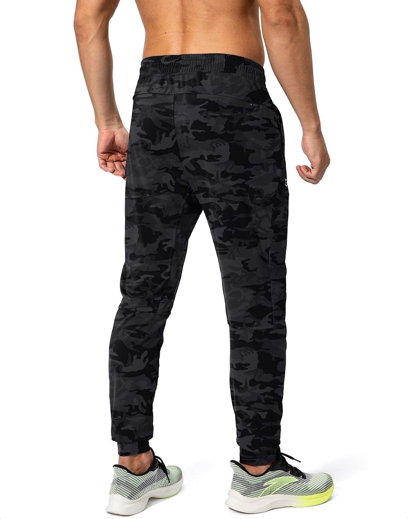 G Gradual Men's Sweatpants with Zipper Pockets Athletic Pants Traning Track Pants Joggers for Men Soccer, Running, Workout(Grey Camo,S)