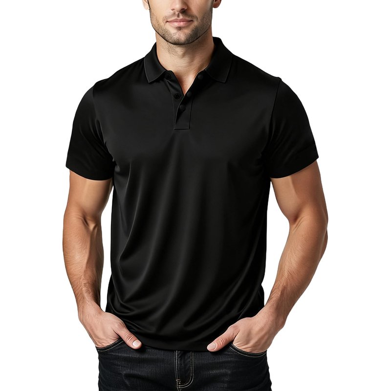 Polo Shirts for Men: Quick Dry Moisture Wicking High Elasticity Convenient Slim Fit Polo Runs Small Black