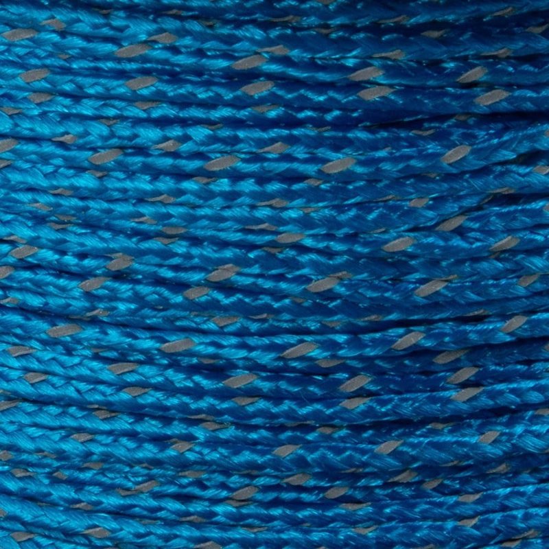Micro Paracord - Thin Braided Crafting Cord for Fishing & DIY Projects | 125 ft Reflective Colonial Blue Spool