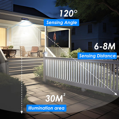 Peasur Solar Lights Outdoor Garden, 368LED Super Bright Solar Security Lights Outdoor Motion Sensor with 3 Modes, Outdoor Lights Waterproof IP65 for Front Door, Yard, Garage(2 Pack)