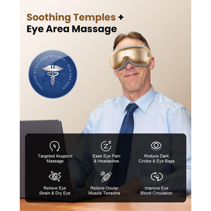 BOB AND BRAD Eye Massager with Heat and Cooling, Birthday Gifts for Women Men Her Him, EyeOasis 3 Eye Mask for Migraines, Heated Face Massager for Dry Eyes Strain Relief Improve Sleep