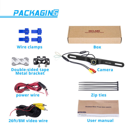 Car Backup Camera, Rear View Camera Ultra HD 12 LED Night Vision,Waterproof Reverse Camera 140° Wide View Angel with Multiple Mount Brackets for Universal Cars,SUV,Trucks,RV and More