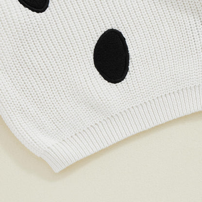 Afunbaby Baby Girl Boy Knit Sweater Blouse Pullover Sweatshirt Warm Crewneck Long Sleeve Tops for Infant Toddler (White Halloween Ghost, 12-18 Months)
