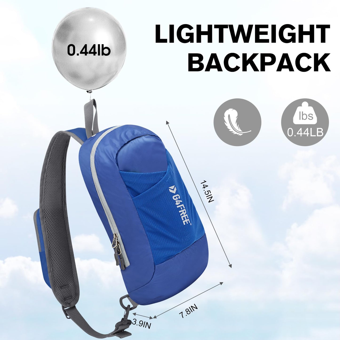 G4Free Sling Bag RFID Blocking Crossbody Backpack with Front Pocket Hiking Daypack Chest Bag for Women Men