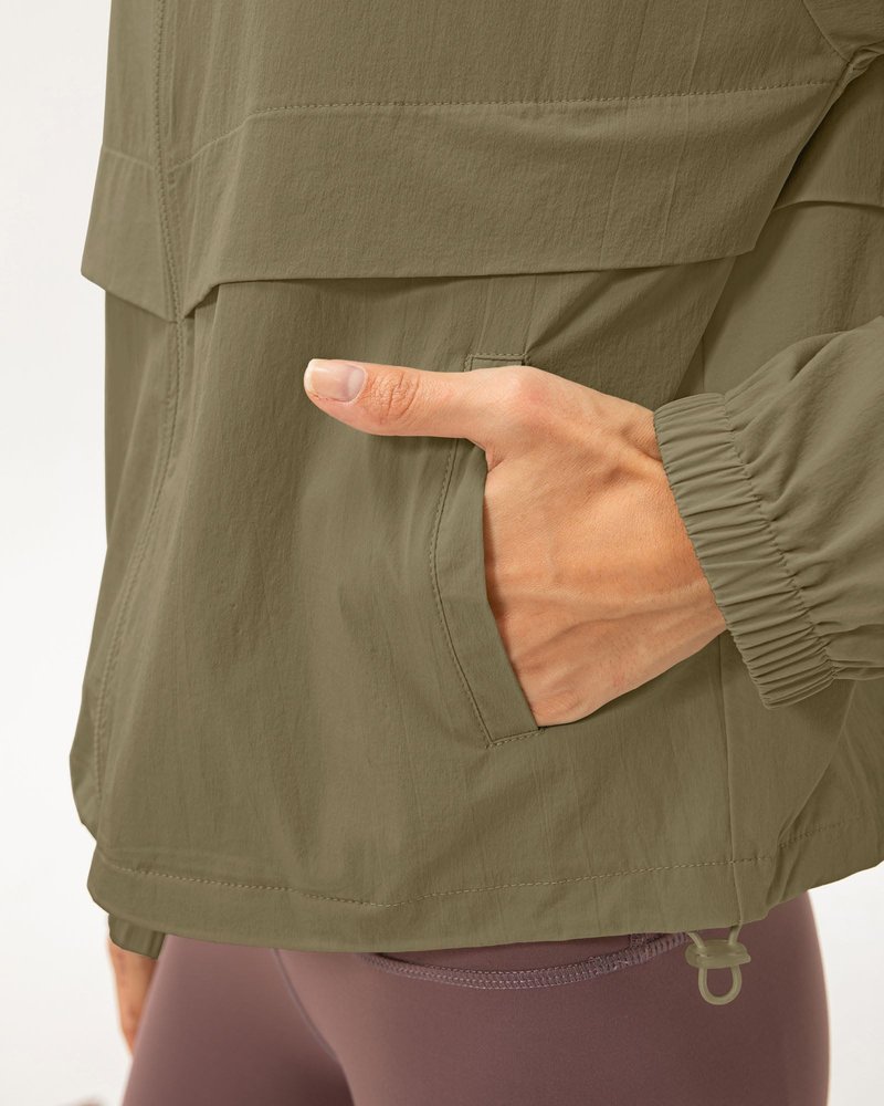 Locachy Women's Lightweight Zip Up Athletic Jacket Stand Collar Windproof Sun Protection Workout Outdoor Jacket Camel M