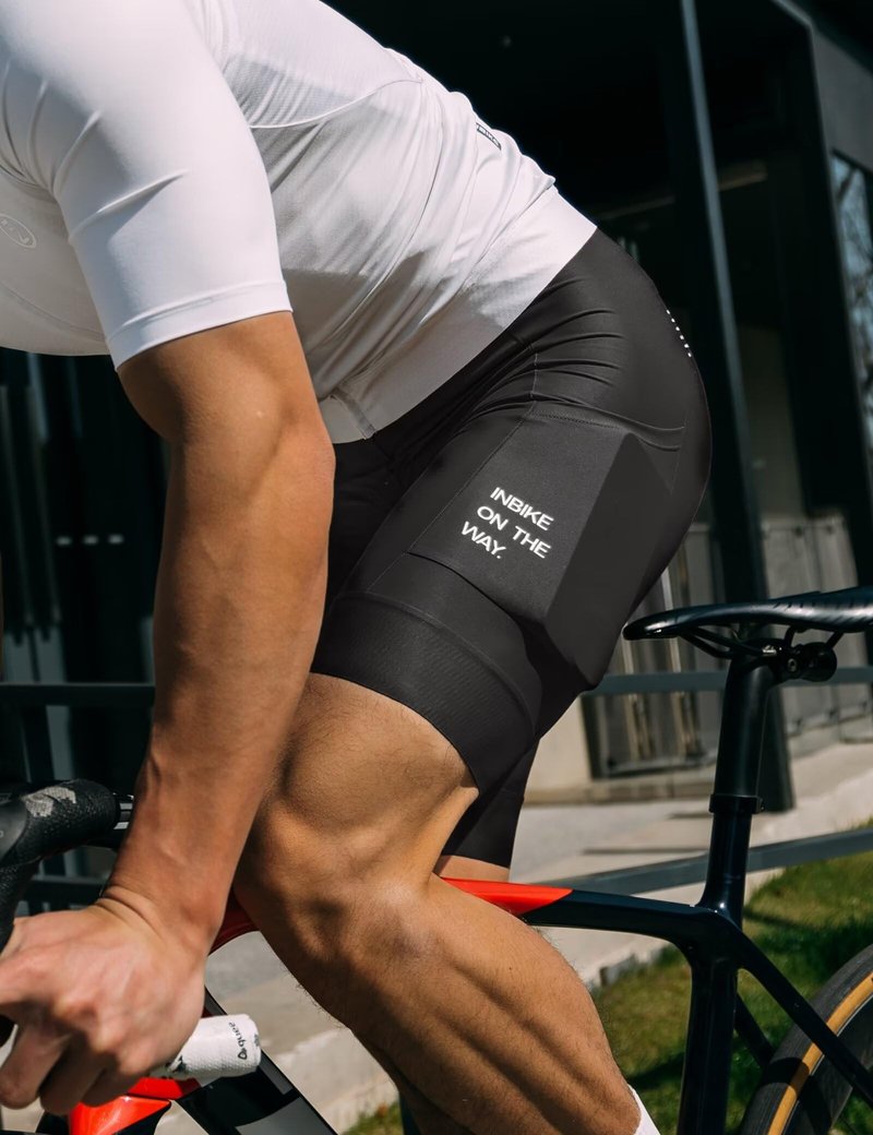 INBIKE Cycling Bib Shorts for Men, 3D Padded Breathable Road Bike Shorts Men, Lightweight Biking Bicycle Bibs with Pockets Black L