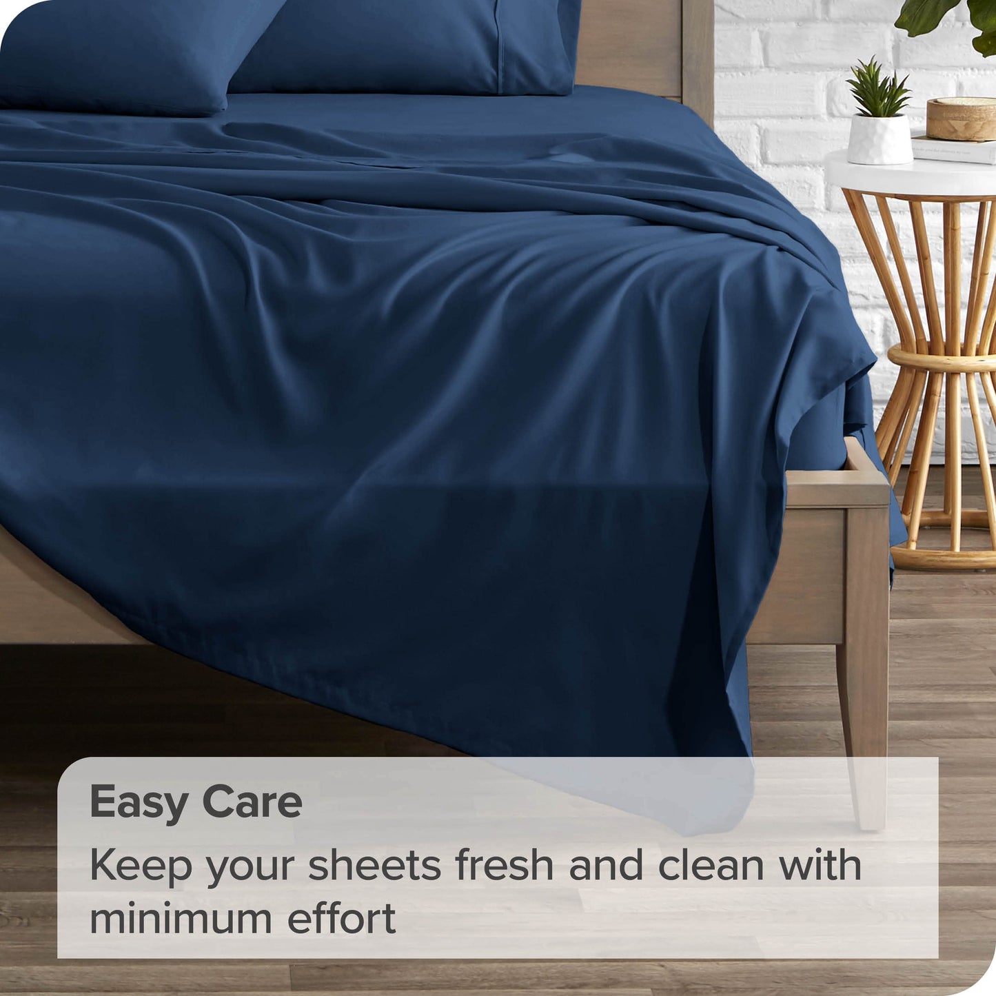 Bare Home Extra Long Flat Sheet - Premium 1800 Ultra-Soft - Hotel Luxury - Double Brushed - Easy Care - 1 Extra Long Flat Sheet Only (Twin/Twin XL, Dark Blue)
