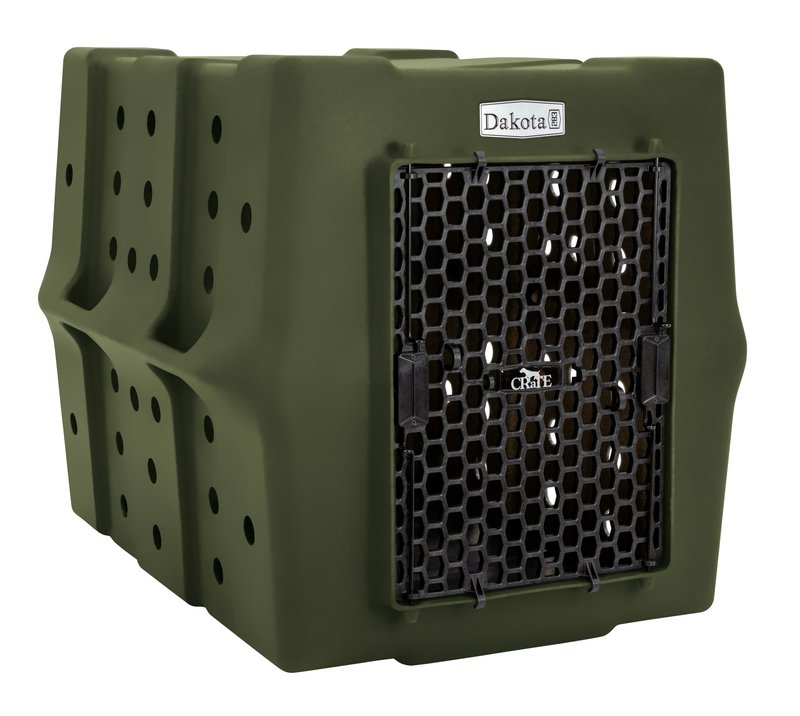 Dakota 283 Canine Rough and Tough Economy Dog Crate w/Removable Two-Way Door - Heavy Duty Outdoor Kennel for Large Breed Dogs (Olive, Large)
