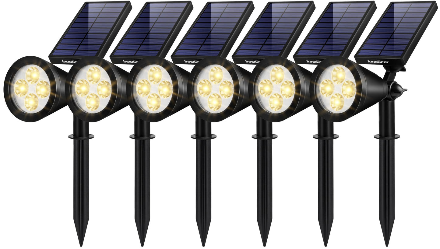 InnoGear Solar Lights Outdoor Waterproof Solar Garden Light for Outside Yard Landscape Lighting Pathway Spot Lights Spotlight Wall Light Auto On/Off, Pack of 6 (Warm White)