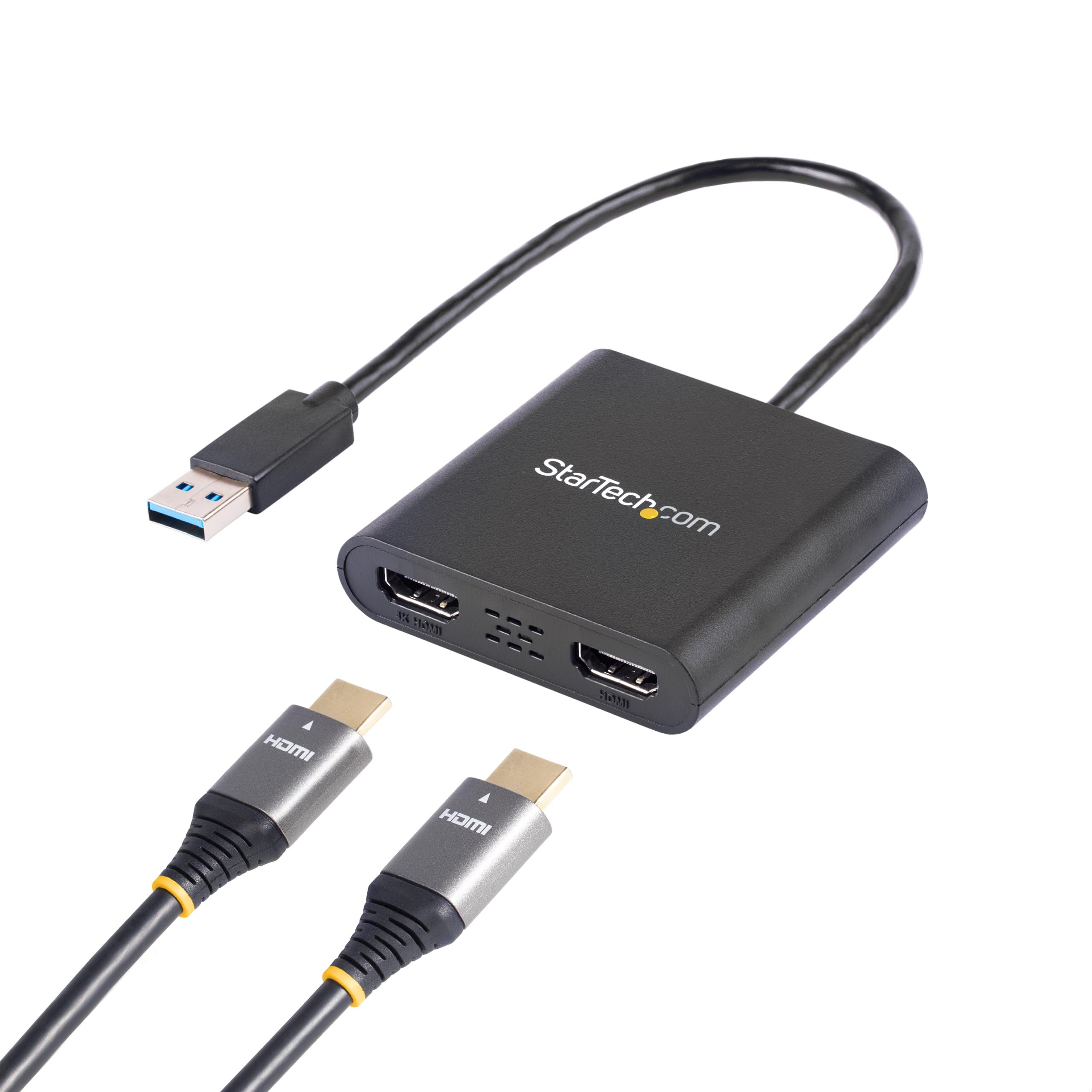 StarTech.com USB 3.0 to Dual HDMI Adapter, USB to 2x HDMI Monitor Conv ...