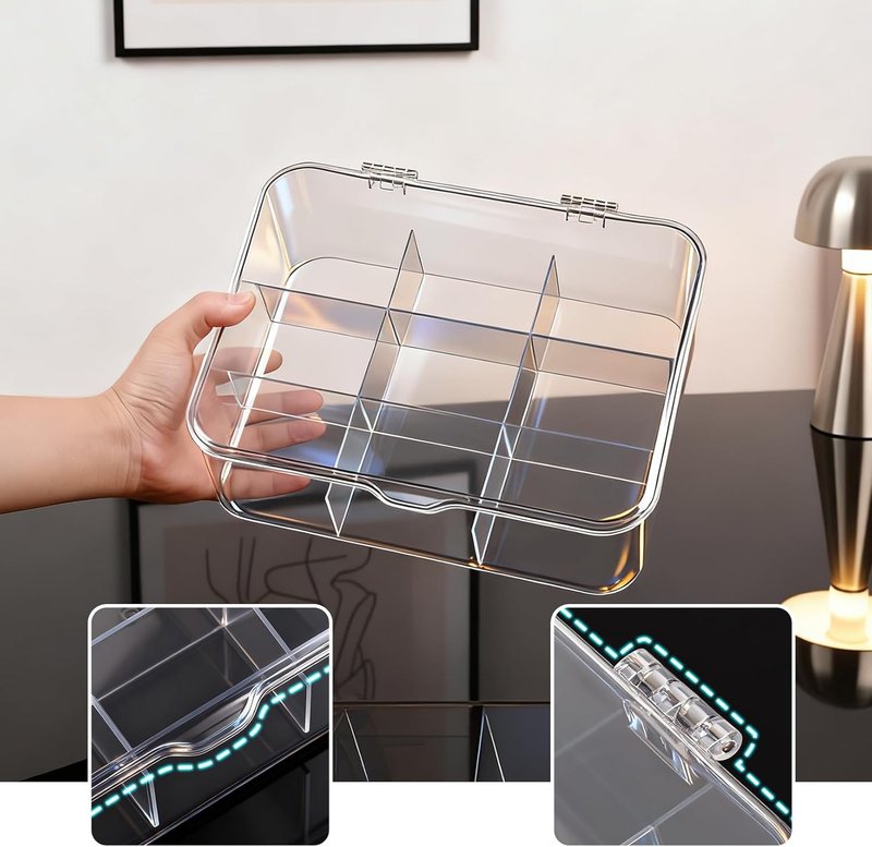 MTG Card Storage Box - 2 Pack Large Acrylic Organizer for 4200+ Trading Cards | Removable Dividers