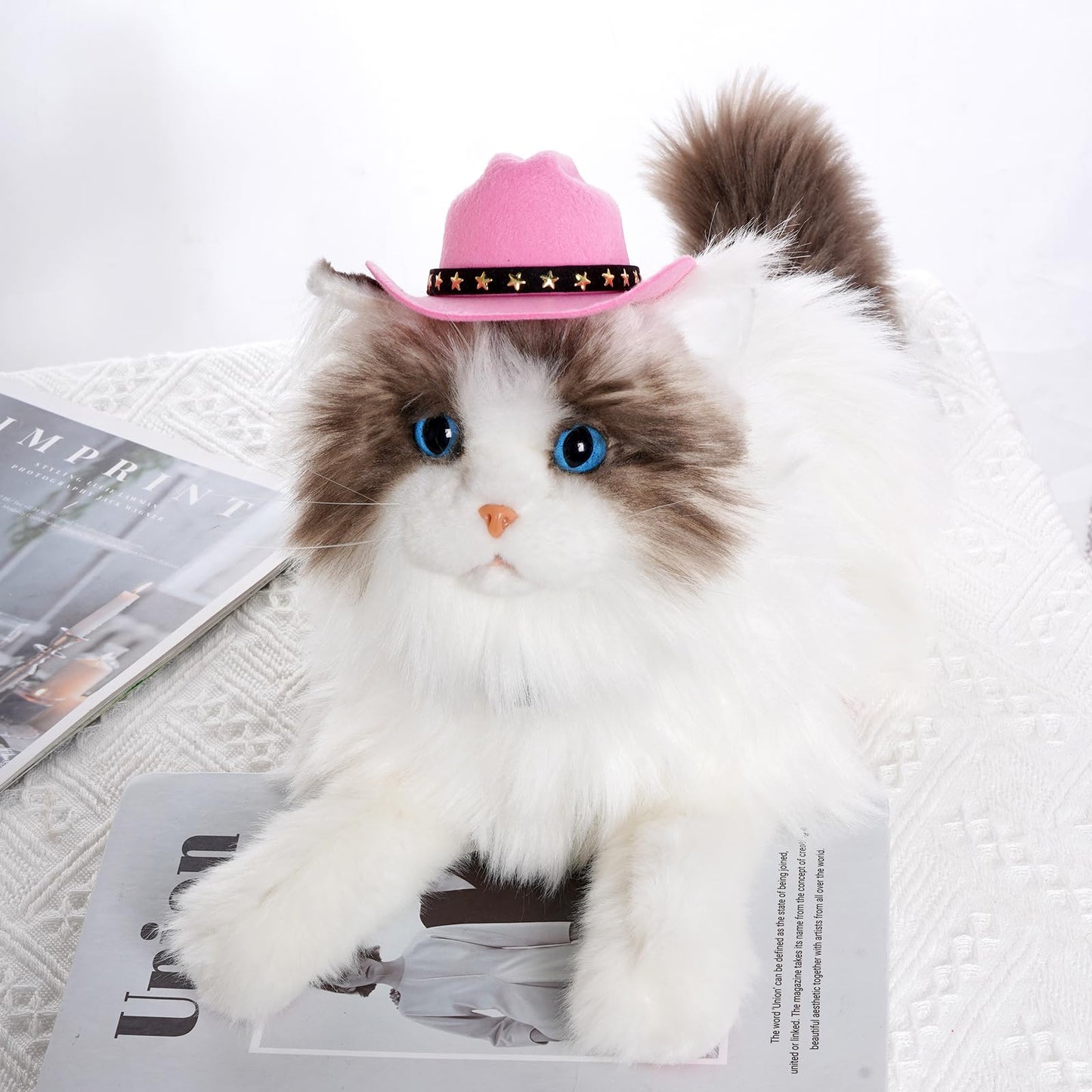 choyaxo Pet Cowboy Costume Cosplay Cap Halloween Costumes for Dogs Cat Pet Party Decoration Mini Cowboy Hat (Pink, Medium)