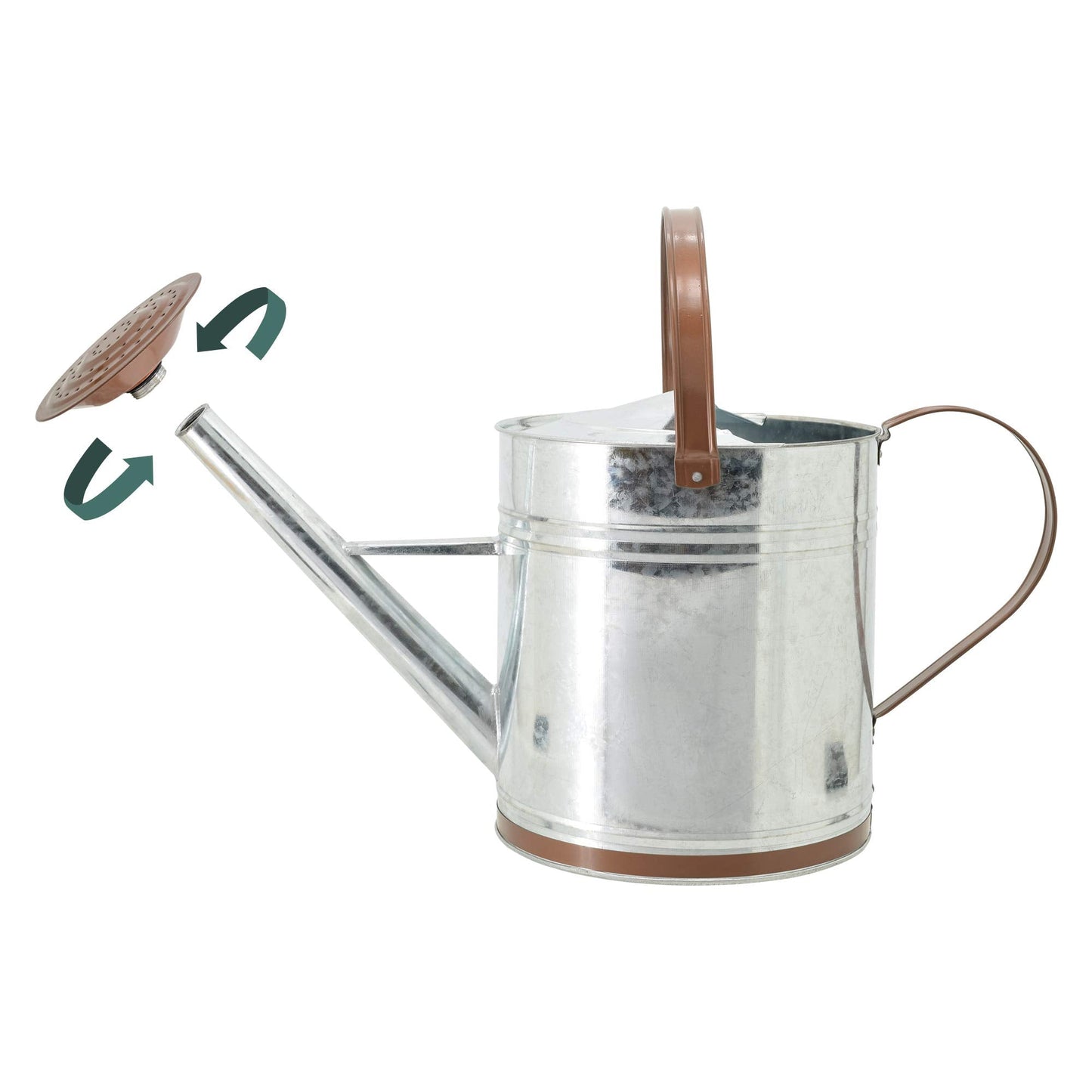 Arcadia Garden Products WC14 Classic Shiny Galvanized Metal Watering Can, Easy-Pour, Indoor and Outdoor, 2.6 gal