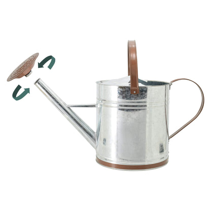 Arcadia Garden Products WC14 Classic Shiny Galvanized Metal Watering Can, Easy-Pour, Indoor and Outdoor, 2.6 gal