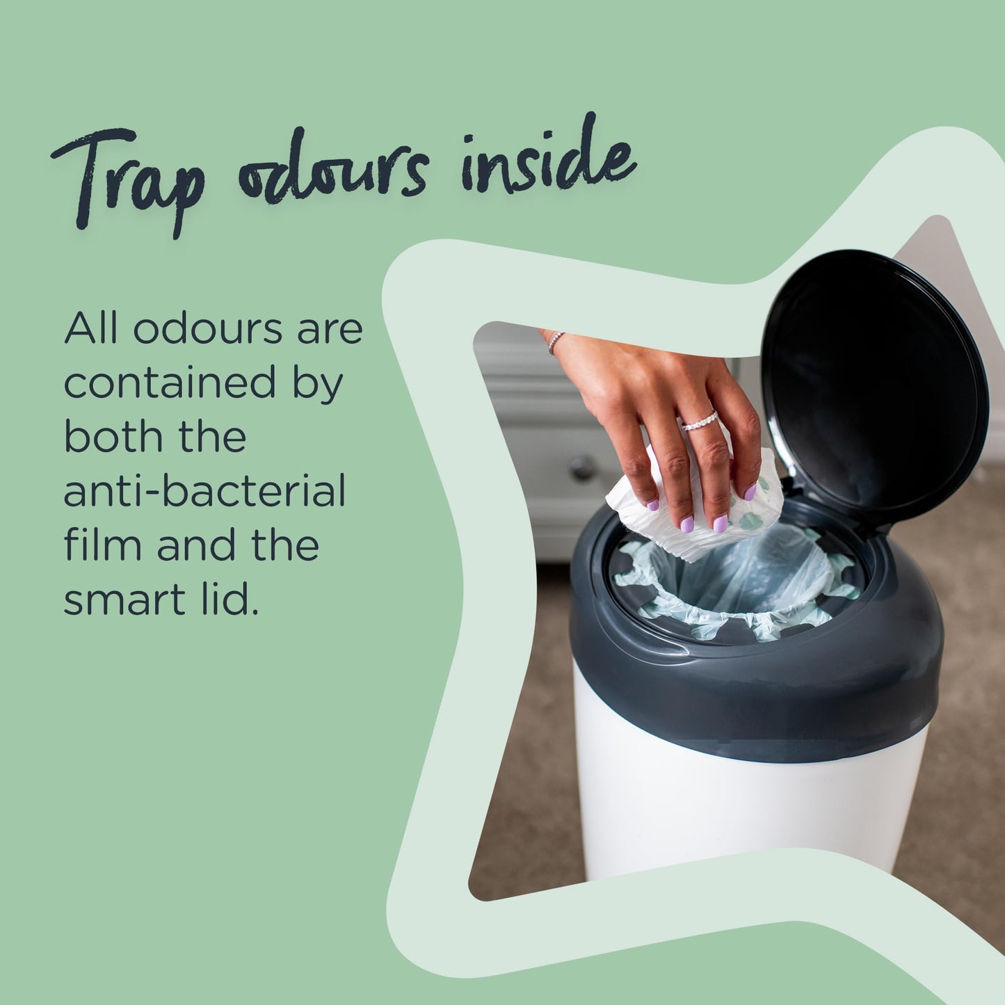 Tommee Tippee Simplee Sangenic Refill Cassettes Pack of 6 Refill Cassettes, Only Suitable for Use in Simplee Sangenic Nappy Bins, Odour and Germ Protection, 100% Recycled Chassis