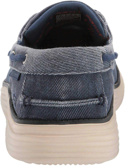 Skechers Men's Status 2.0- Lorano Boat Shoes, Navy Canvas, 8 UK