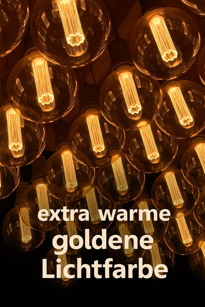 greenandco Vintage Design LED Bulb for Mood Lighting | E27 T45 | Amber | 4W 200lm | 1800K Extra Warm White | 320° | 230V | Flicker-Free | Non-dimmable | Edison Bulb