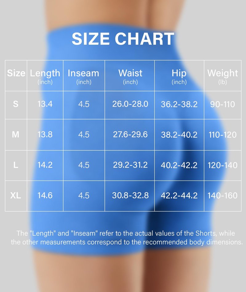 YEOREO SoftHue Workout Shorts Womens Scrunch Butt Lifting 4.5" Seamless Gym Clorisy Running Shorts Ocean Blue L