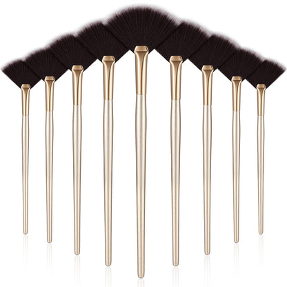 9 Pieces Facial Fan Mask Brushes, Soft Facial Applicator Brushes Tools for Peel Glycolic Makeup for Mud Cream(Champagne)