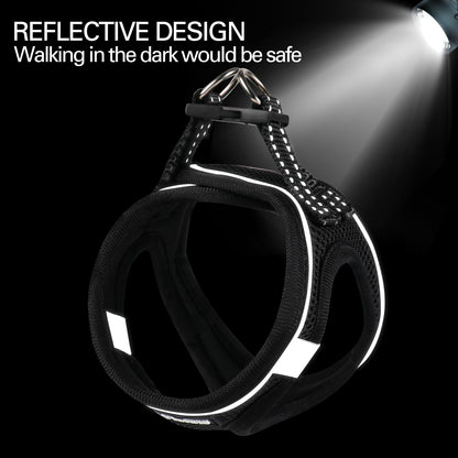 Dog Harness for Small Dogs, Small Dog Harness and Leash Set, Honeycomb Grid, Reflective Lightweight Harness & Anti-Twist Pet Lead (Multi Color, Size: XS-S-M) (XS, Black)