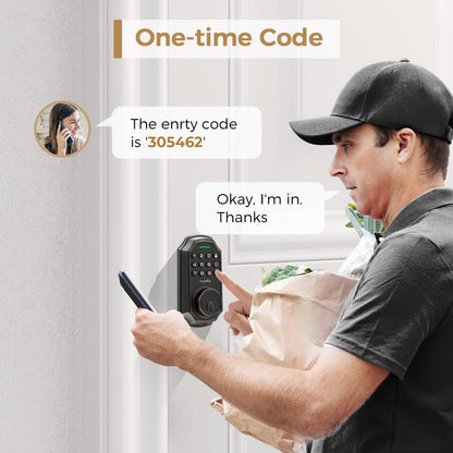 Arpha Keyless Entry Door Lock, WiFi Smart Keypad Front Door Deadbolt, Supports Amazon Alexa Voice Control, Google Assistant, Online App Control, Anti-Peeping Password, One-Time Code, Auto Lock