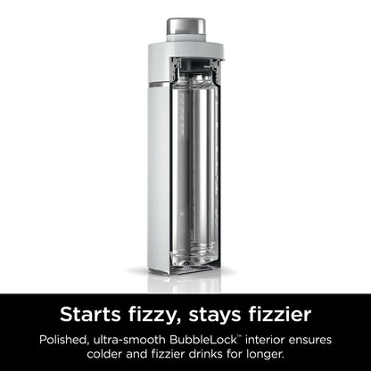 Ninja Thirsti 18oz Travel Water Bottle, For Carbonated Sparkling Drinks, Colder and Fizzier Longer, Leak Proof, 24 Hrs Cold, Dishwasher Safe, Stainless Steel Insulated Tumbler, Cloud White, DW1801WH