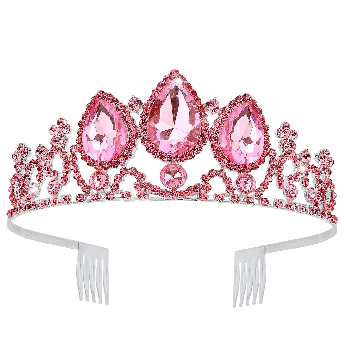 VELSCRUN Princess Tiaras for Girls, Rapunzel Crowns for Girls, Birthday Headbands for Girls, Pink Girls Dress-up Crown, Princess Birthday Decorations Halloween Cosplay Prom Hair Accessories