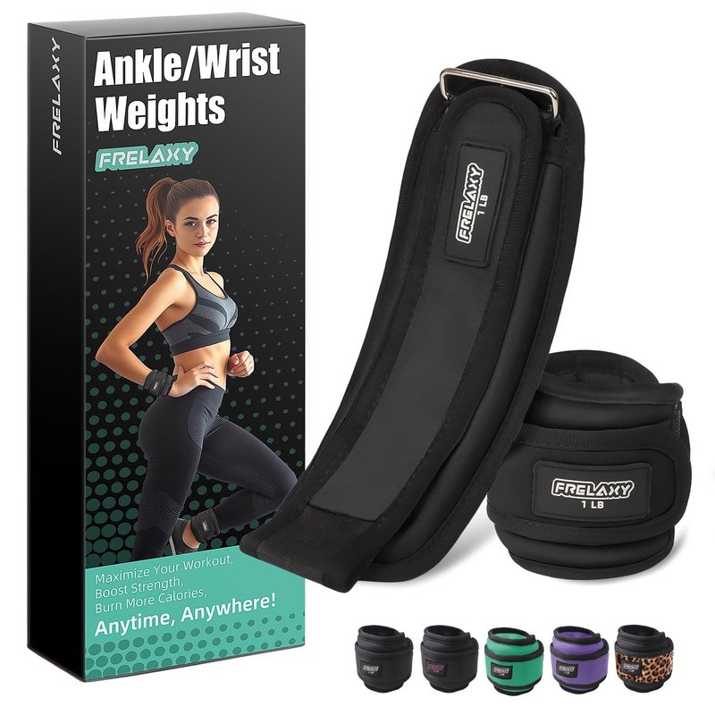 Frelaxy Ankle Weights Sets for Women Men Kids 1lb 2lb 3lb Pairs with Adjustable Straps, Strength weighted for Physical Therapy Running Walking Fitness Gym Workout (Purple, 2 lbs x 2)