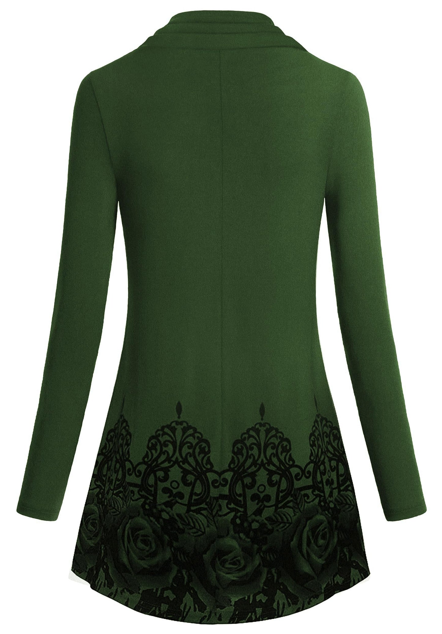 Miusey Tunic Tops for Women Loose Fit Printed Tunics to wear with Leggings Casual A-Line Swing Pleated Lightweight Long Sweaters Blouses Green Flower XX-Large