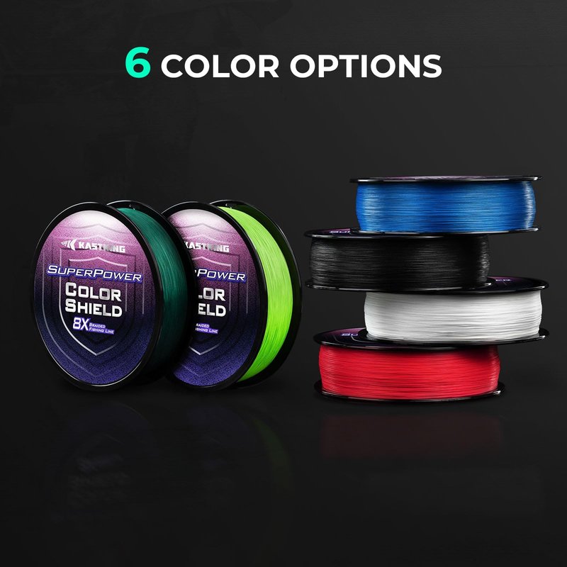 KastKing Superpower ColorShield Braided Fishing Line, Moss Green,8LB,500Yards,X8