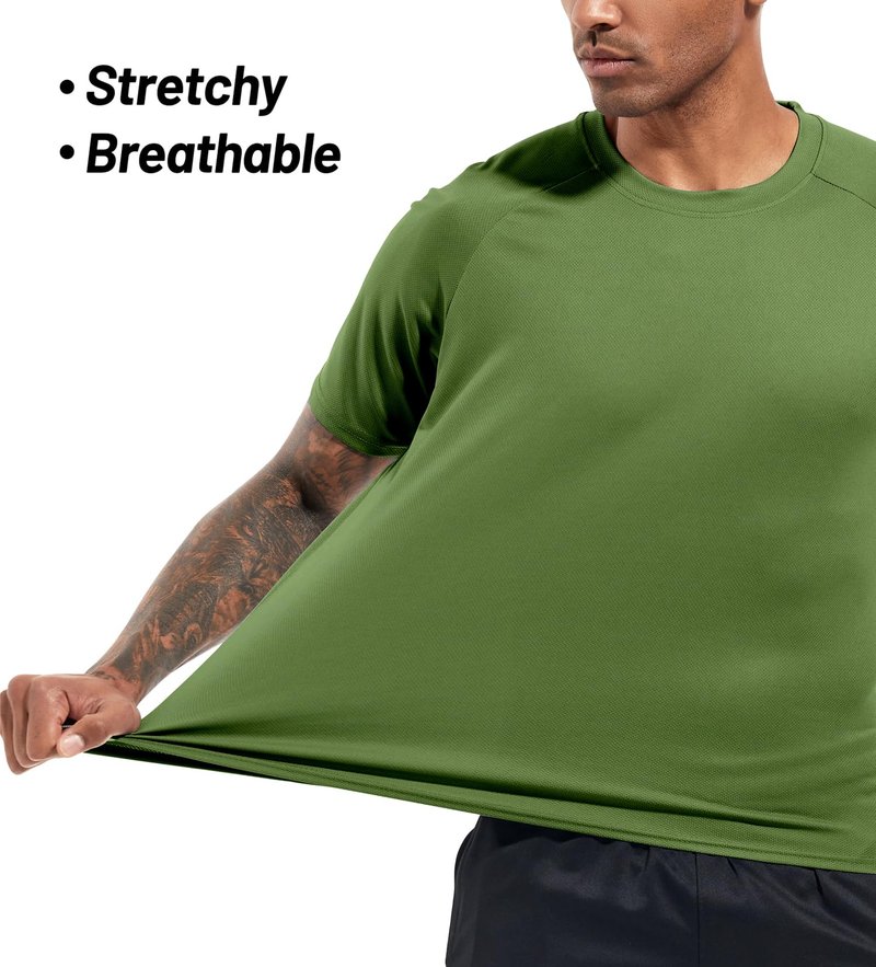 Men's 5 Pack Dry Fit Workout Running Shirts Moisture Wicking Short Sleeve Mesh Athletic T-Shirts 5P04-XL