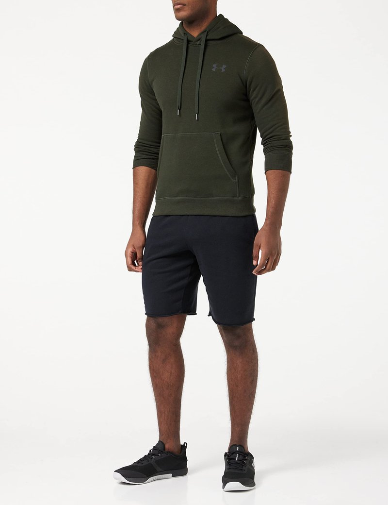 Under Armour Mens Rival Terry Shorts , Black (001)/Onyx White , Small
