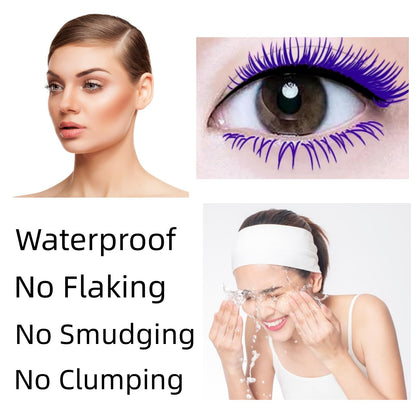 LGSZGDCN Purple Lashes Extensions mascara Eyes Makeup eyelash serum coloured Mascara Waterproof Fast Dry Eyelashes Curling Lengthening Party Stage Use