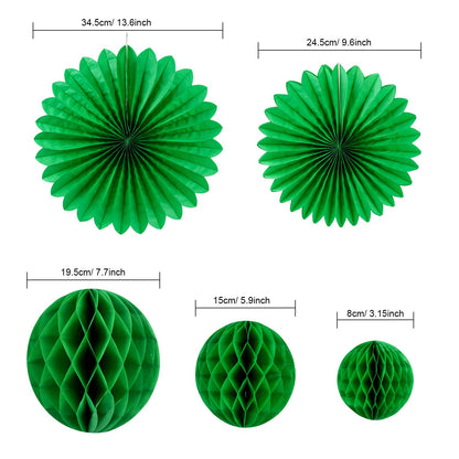 Konsait 30pcs Christmas New Year Hanging Decoration Paper Honeycomb Balls Paper Fans Kit for Xmas Party Decor Supplies Baby Shower Birthday Wedding Home Decoration Red White Green Decor