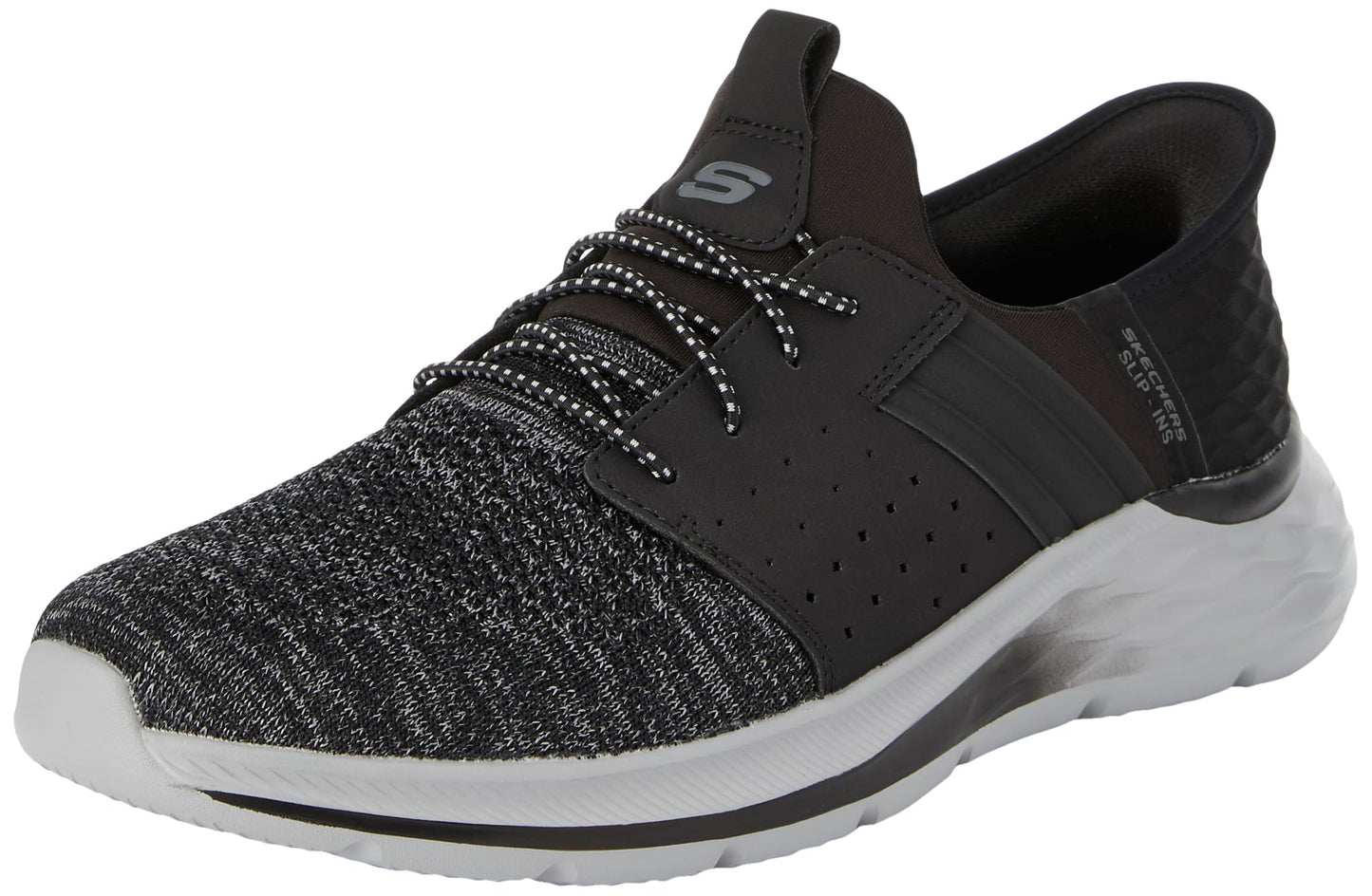 Skechers Men's Garner NEWICK Slip-On, Black Textile/Synthetic, 11 UK