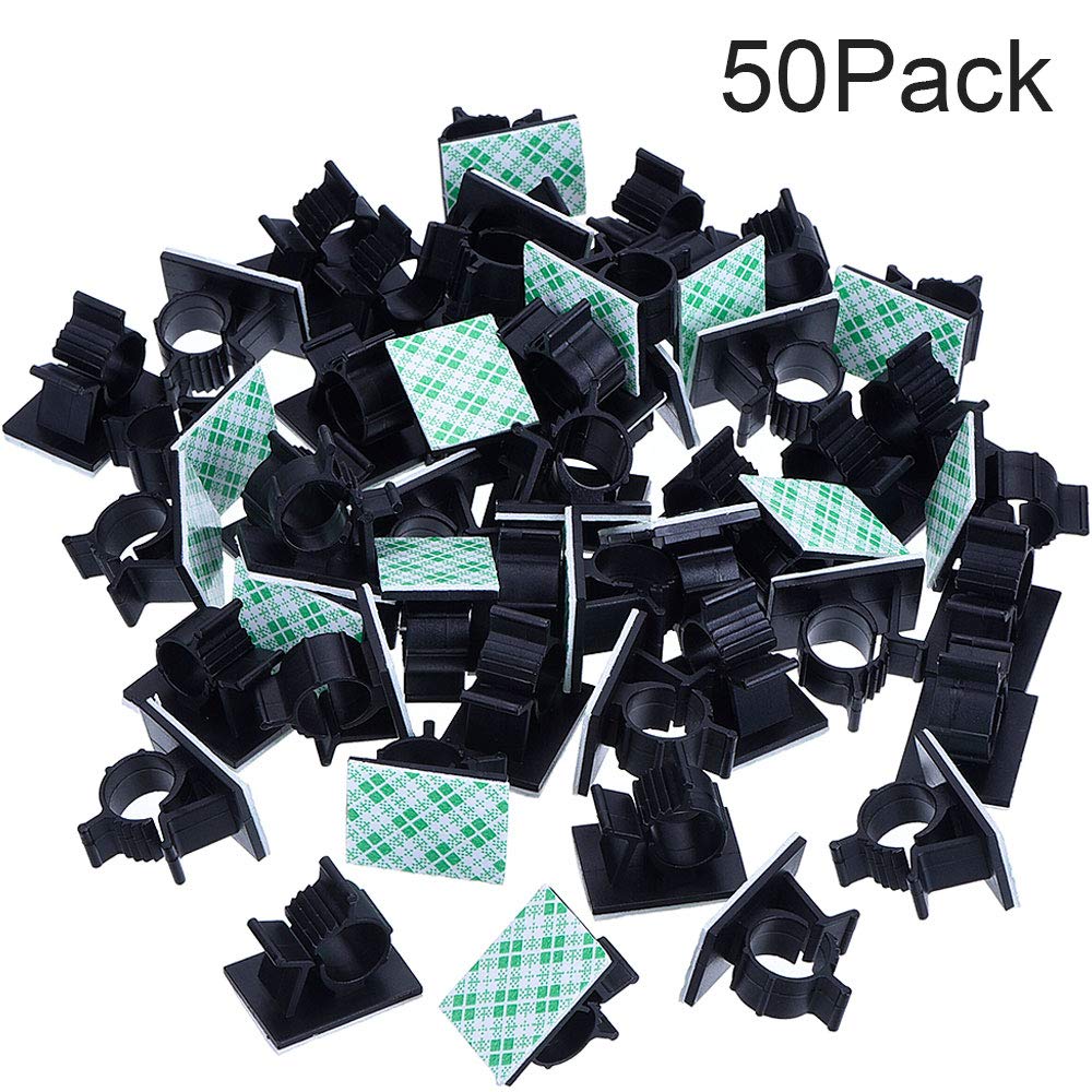 50 Pcs Wire Clips Adhesive Wire Clamps Black Cable Clips Nylon Wire Adjustable Cable Clips Adhesive Cable Management Clips Adjustable Clamp