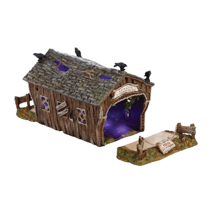 Department 56 Accessories for Villages Halloween Crow Creek Covered Bridge Accessory Figurine, 4.72 inch
