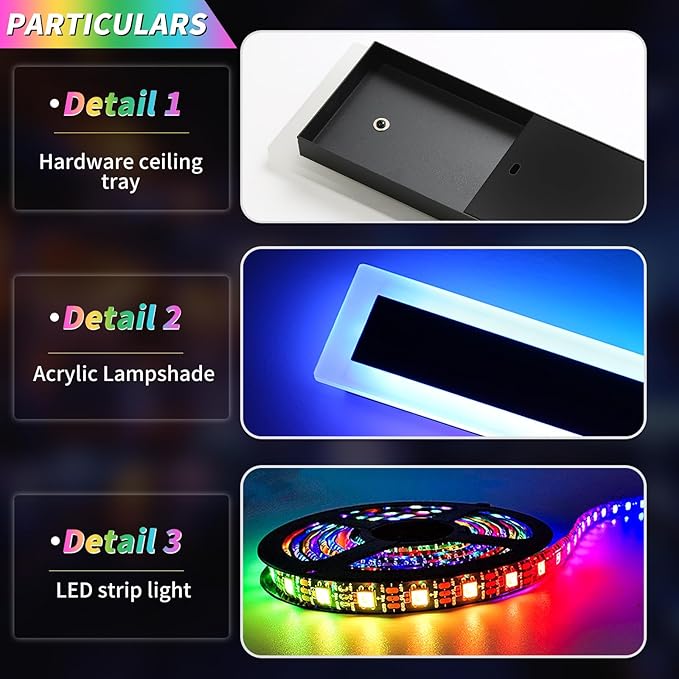 Widened 2 Pack Modern Exterior Lighting Fixtures, 57inch RGB Dimmable Outdoor Wall Sconces, 10 Colors, 5 Modes, IP65 Waterproof, Black Long LED Wall Mount Lights for Fence, Balcony, Garage