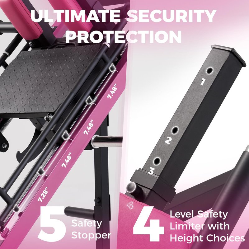RitFit 3-in-1 Leg Press Hack Squat Machine for Home Gym, 1500LB Capacity, Compact Space-Saving Design with Multiple Hack Squat & Leg Press Angles