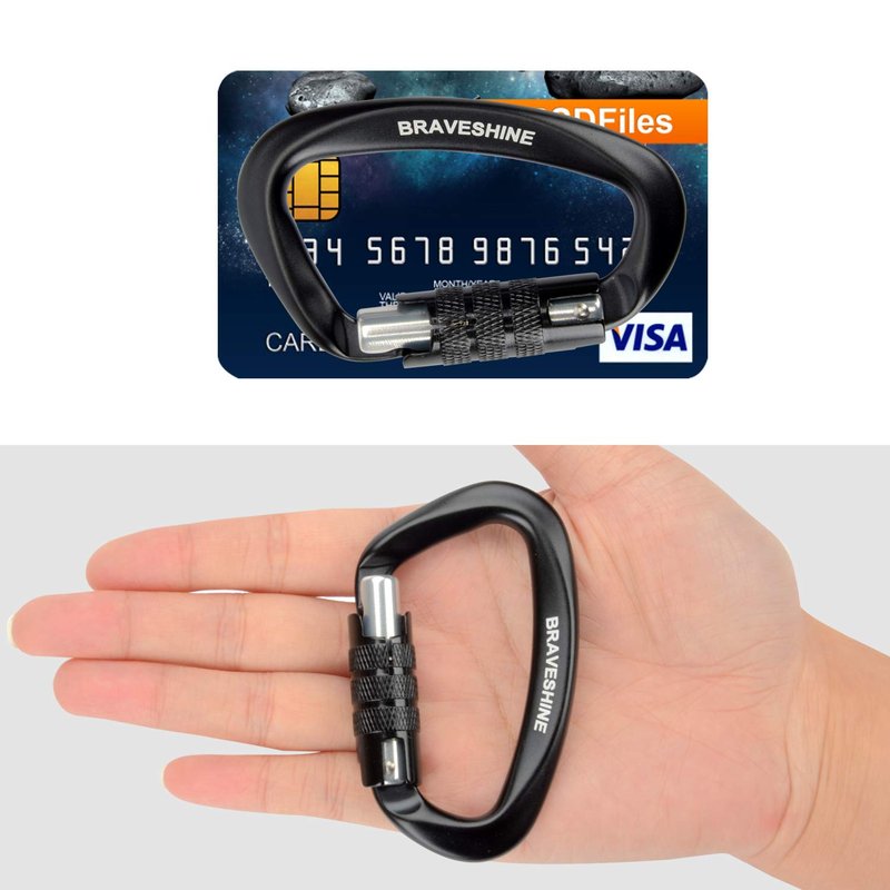 Aluminum Locking Carabiners D Shape Buckle Hooks for Hammocks or Dog Leash Use