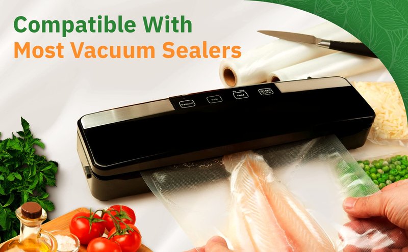EverFresh 11" x 25' Vacuum Sealer Rolls, 4 Pack | 15% THICKER Embossing | Compatible with FoodSaver Machines, BPA Free, Commercial Grade Food Sealer Bags