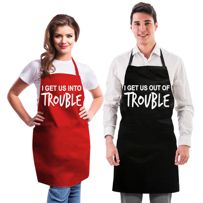 Witty Enterprise Funny Couple Aprons - Gift Ideas For Her Him - His and Her Aprons - Matching Kitchen Aprons - Couples Gifts - Birthday, Wedding, Engagement & Bridal Shower for Women and Men